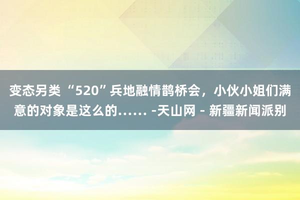 变态另类 “520”兵地融情鹊桥会，小伙小姐们满意的对象是这么的…… -天山网 - 新疆新闻派别