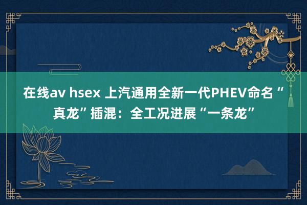 在线av hsex 上汽通用全新一代PHEV命名“真龙”插混：全工况进展“一条龙”