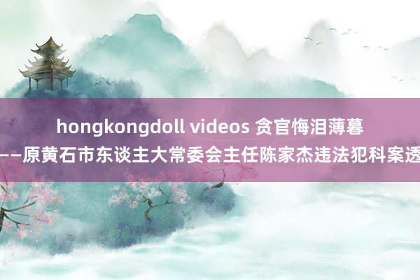 hongkongdoll videos 贪官悔泪薄暮后——原黄石市东谈主大常委会主任陈家杰违法犯科案透视